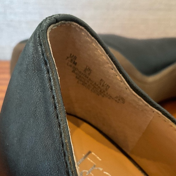 Franco sarto roller black leather block heel cap toe slip on pumps - Picture 9 of 12